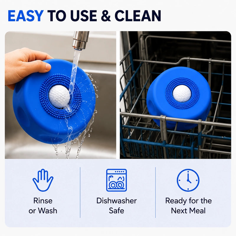 Easy to use and clean Dog Liquid Lick Bow Dog Slow-Feeding Plate for rinsing, dishwasher safe, and ready for the next meal.