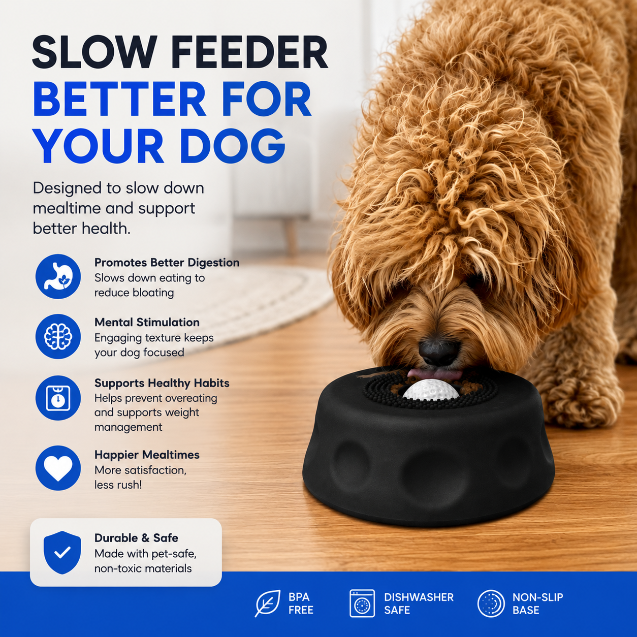Dog Liquid Lick Bow Dog Slow-Feeding Plate helps your dog eat slower for better digestion and health.