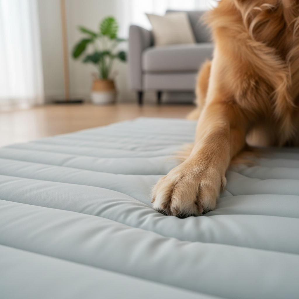 Dog paw on CoolPaw mat