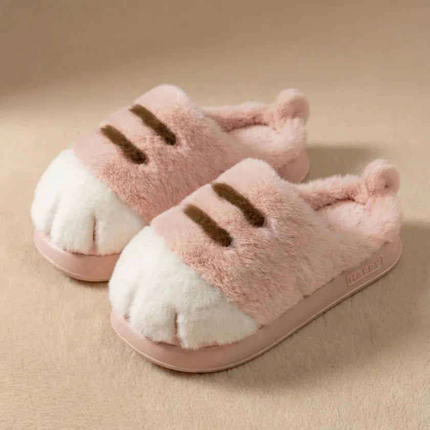Cat Paw Plush Slippers - Limited Time Offer