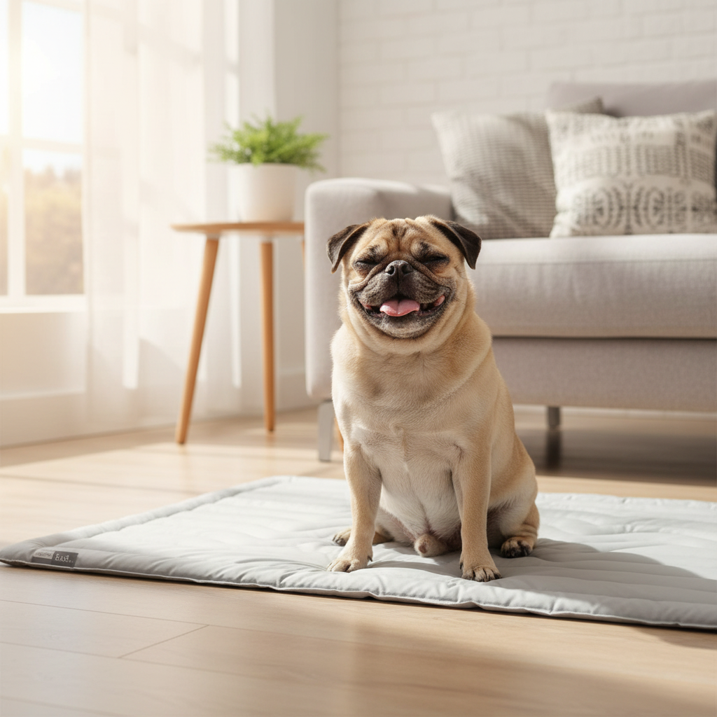 Pug on CoolPaw mat